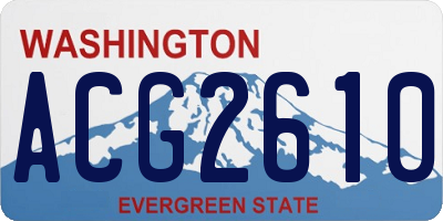 WA license plate ACG2610