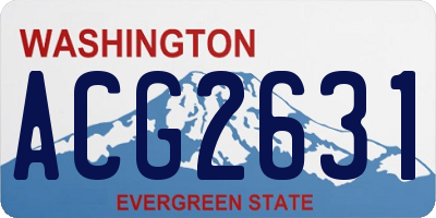 WA license plate ACG2631