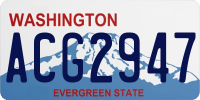 WA license plate ACG2947