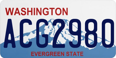 WA license plate ACG2980