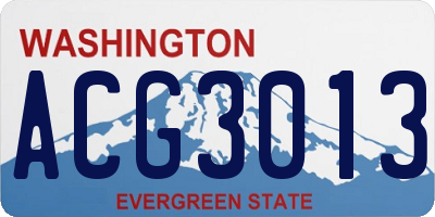 WA license plate ACG3013