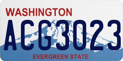 WA license plate ACG3023