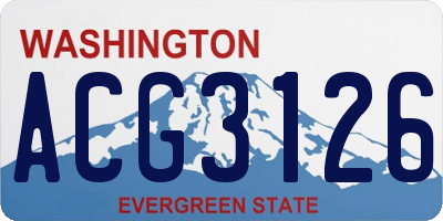 WA license plate ACG3126
