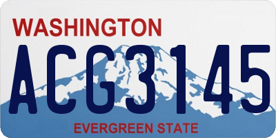 WA license plate ACG3145