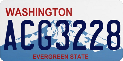 WA license plate ACG3228