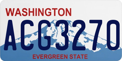 WA license plate ACG3270