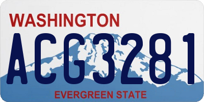 WA license plate ACG3281