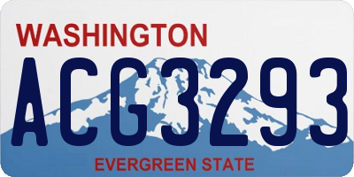 WA license plate ACG3293