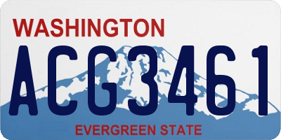 WA license plate ACG3461