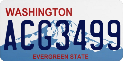 WA license plate ACG3499
