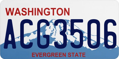 WA license plate ACG3506