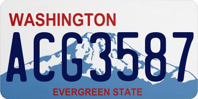 WA license plate ACG3587