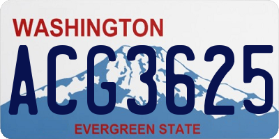 WA license plate ACG3625