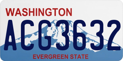 WA license plate ACG3632