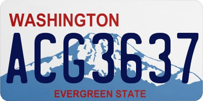 WA license plate ACG3637
