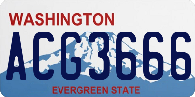 WA license plate ACG3666