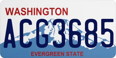 WA license plate ACG3685