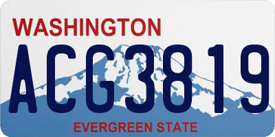 WA license plate ACG3819