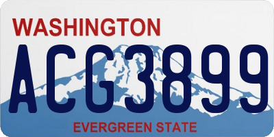 WA license plate ACG3899