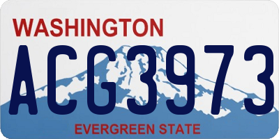 WA license plate ACG3973