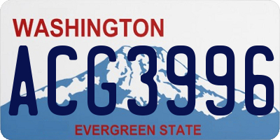 WA license plate ACG3996