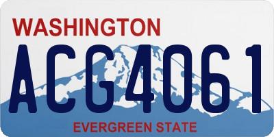 WA license plate ACG4061