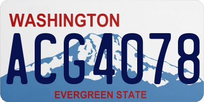 WA license plate ACG4078