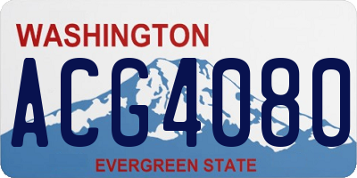 WA license plate ACG4080