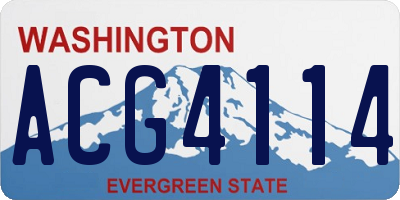 WA license plate ACG4114