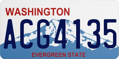 WA license plate ACG4135