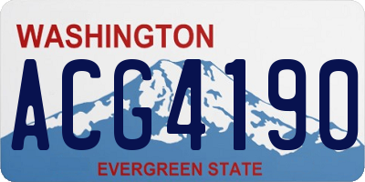 WA license plate ACG4190