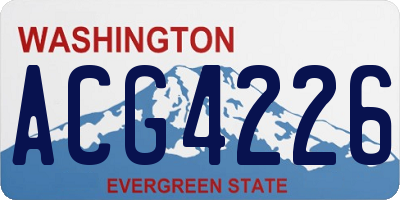 WA license plate ACG4226