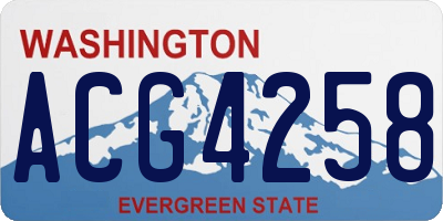 WA license plate ACG4258