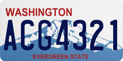 WA license plate ACG4321