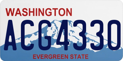WA license plate ACG4330