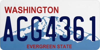WA license plate ACG4361
