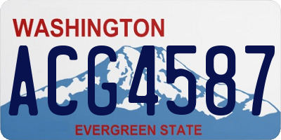 WA license plate ACG4587
