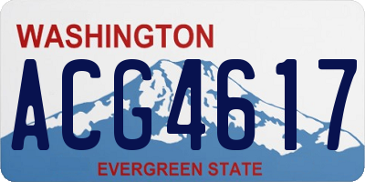 WA license plate ACG4617