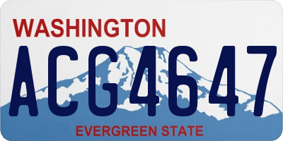 WA license plate ACG4647
