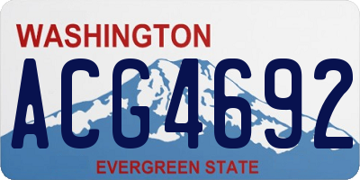 WA license plate ACG4692
