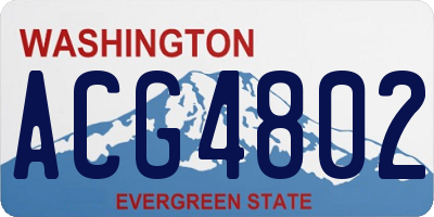 WA license plate ACG4802