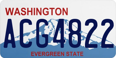 WA license plate ACG4822