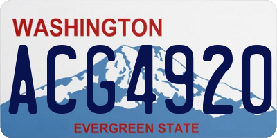 WA license plate ACG4920