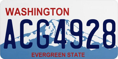 WA license plate ACG4928