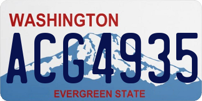 WA license plate ACG4935