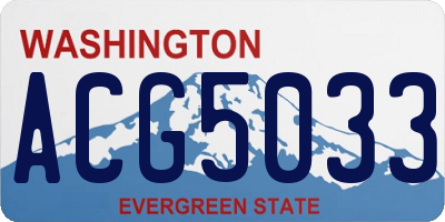 WA license plate ACG5033