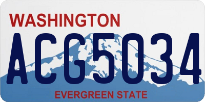 WA license plate ACG5034