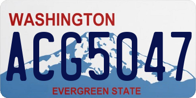 WA license plate ACG5047