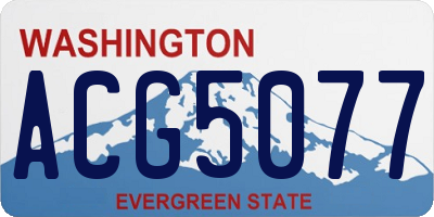 WA license plate ACG5077