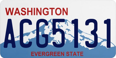 WA license plate ACG5131